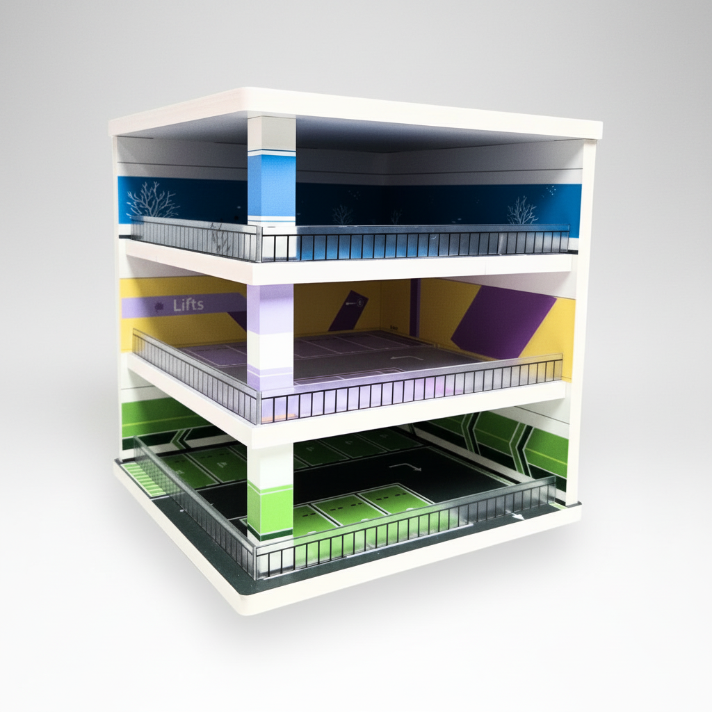 Three-Story Parking Garage Diorama Scene For 1:64 Diecast | IMX2573 | Shou Cang Jia