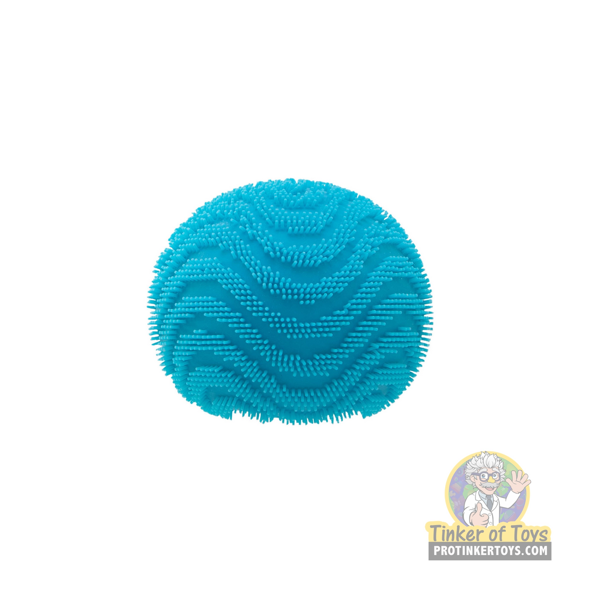 Blue, textured fuzz ball for sensory play for Schylling WWFZBND