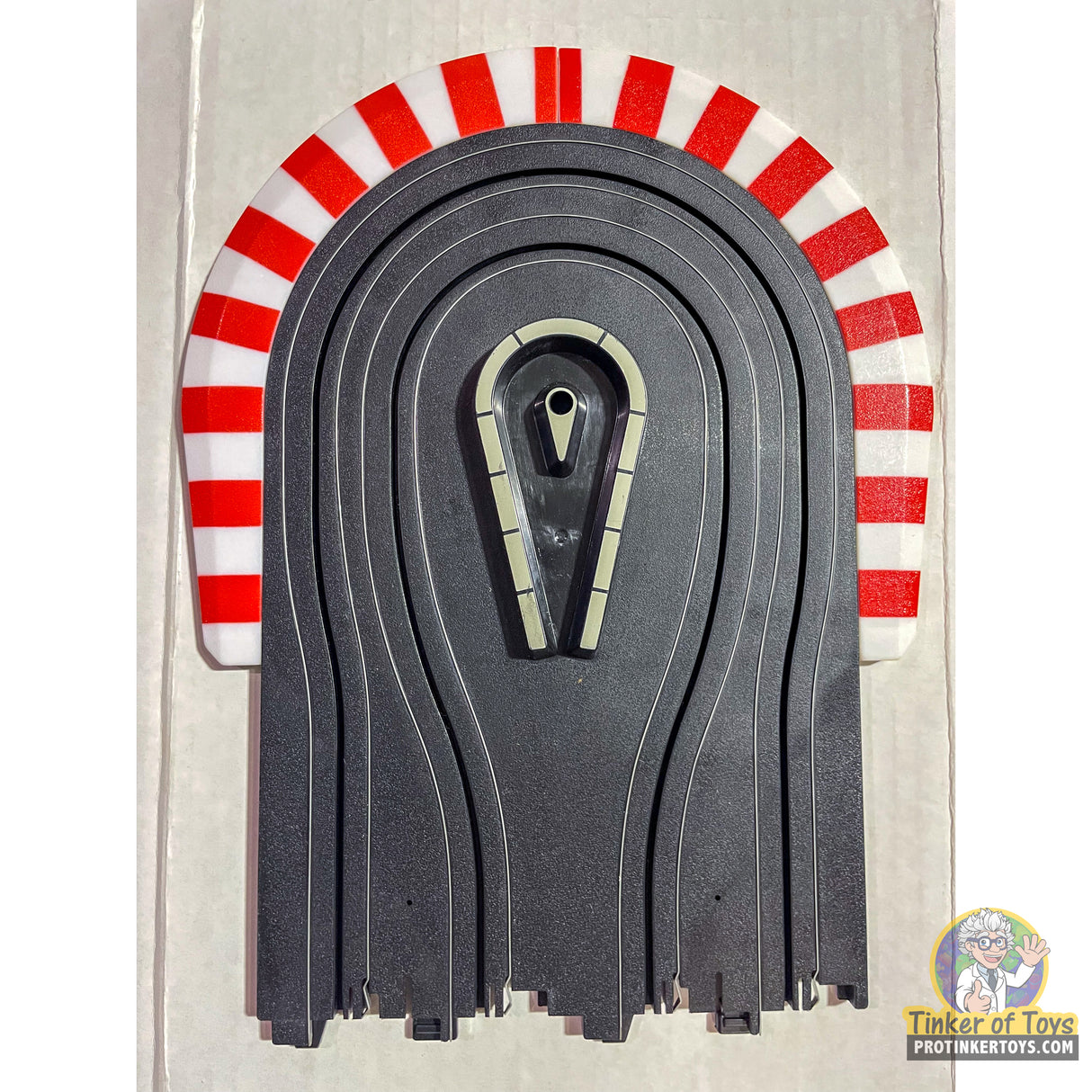 Roller coaster track section with a hairpin curve for Aurora Tomy AFX Vintage 70614