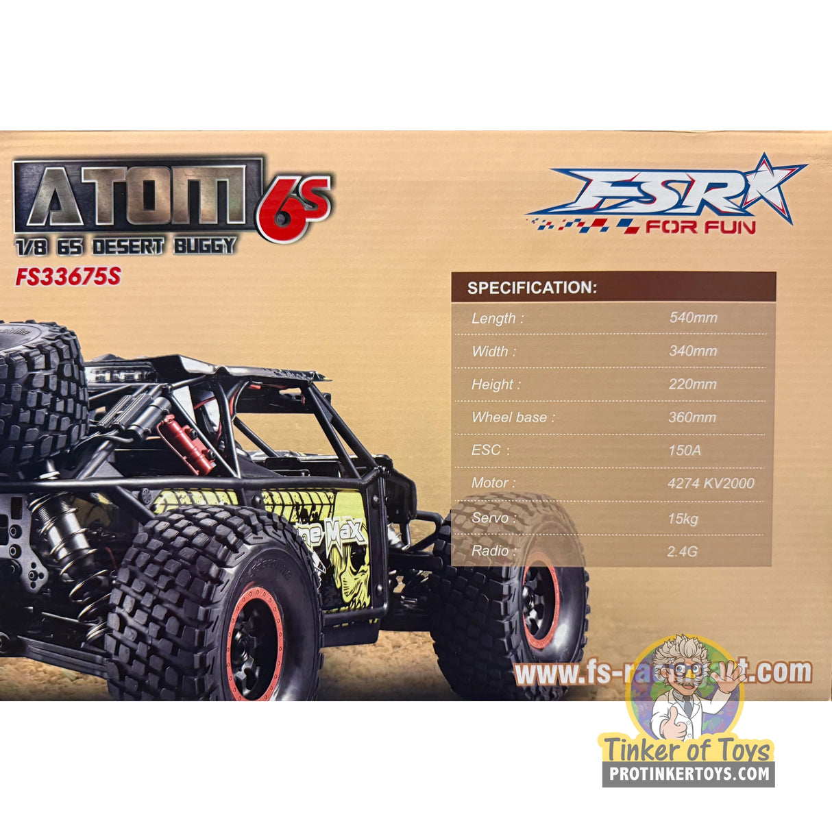 ATOM 6S 1/8 Brushless 4WD Desert Buggy (Blue) | FSR25115 | FS Racing