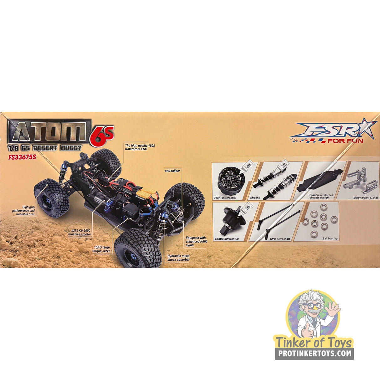 ATOM 6S 1/8 Brushless 4WD Desert Buggy (Blue) | FSR25115 | FS Racing
