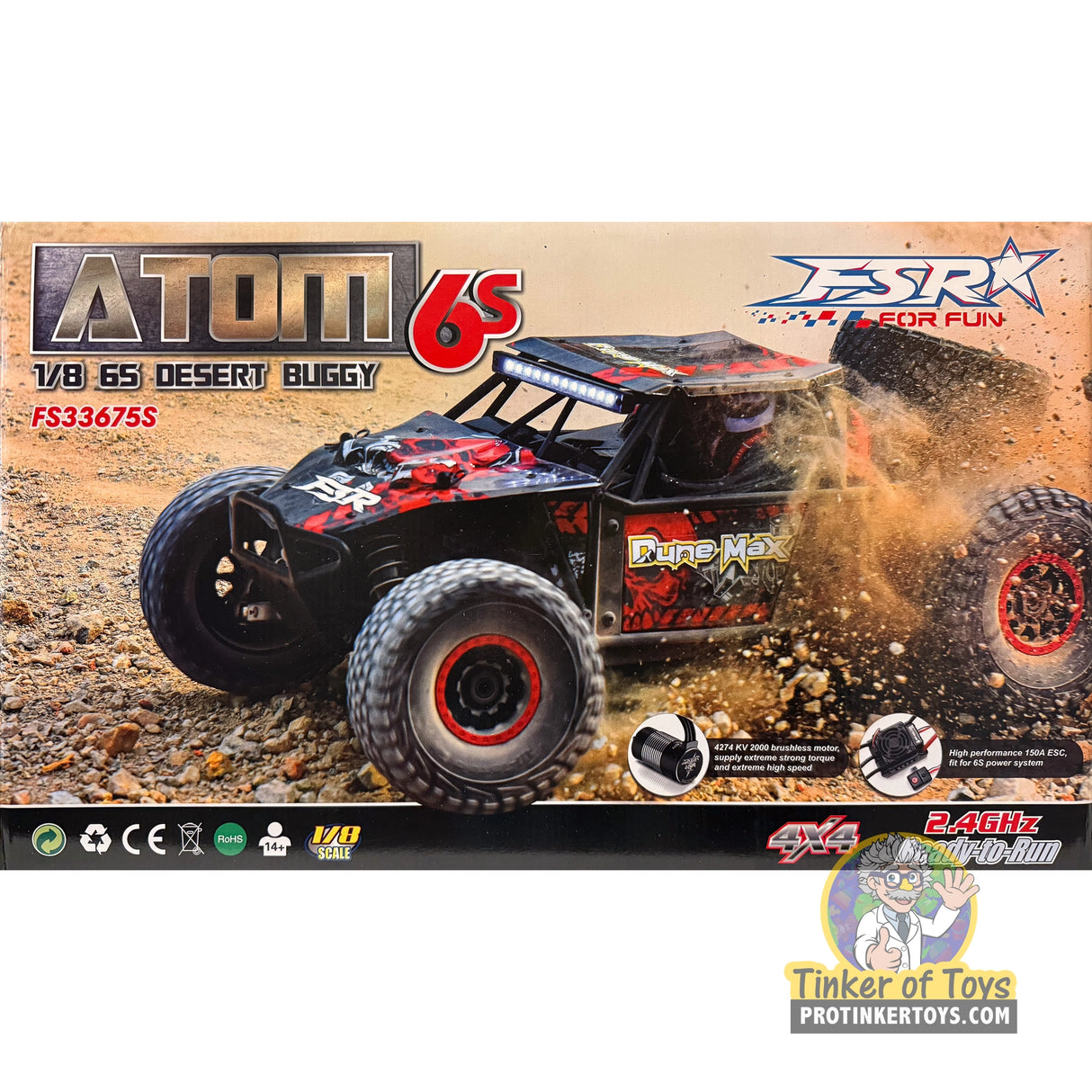 ATOM 6S 1/8 Brushless 4WD Desert Buggy (Blue) | FSR25115 | FS Racing