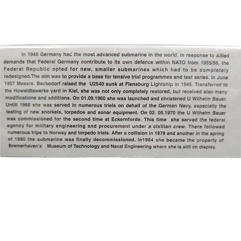 Second Chance Wilhelm Bauer Submarine Scale 1:144 Scale | 81202 | Mini Hobby Model Co.