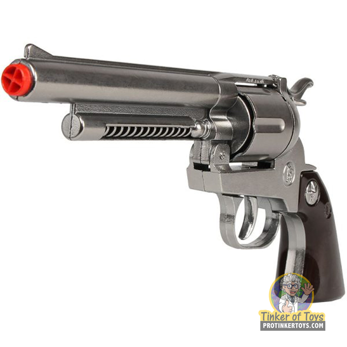 Colt Peacemaker Style 12-Shot Cap Gun Revolver With Holster - Silver | 3121/0 | Gonher