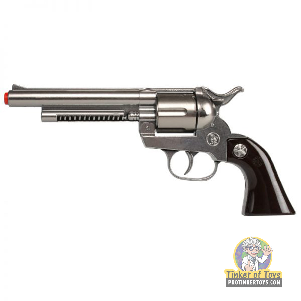 Colt Peacemaker Style 12-Shot Cap Gun Revolver With Holster - Silver | 3121/0 | Gonher