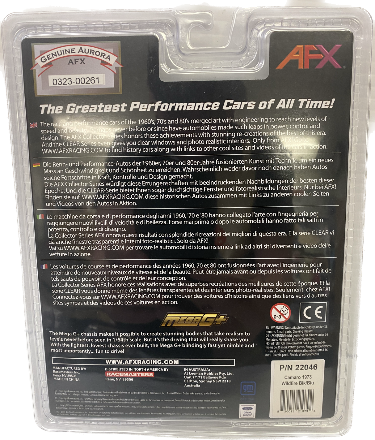 Camaro 1973 Wildfire Blk/Blu | 22046 | AFX/Racemasters