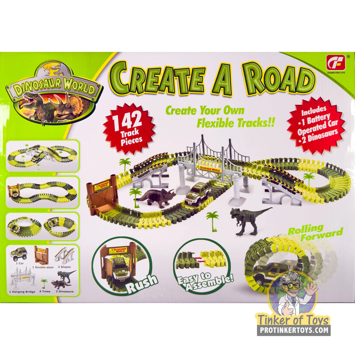 Create A Road Dino Track Set (142 Pieces) | IMX14424 | Chuang Feng