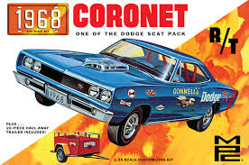 MPC 1968 Dodge Coronet Hardtop w/Trailer 1:25 Scale Model Kit | MPC975 | MPC Model