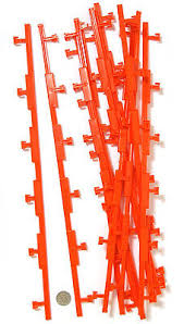 Orange guard rail track pieces for model train set for Aurora Tomy AFX Vintage 8648