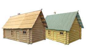 Second Chance 2 Russian Log Houses 1/72 Scale | 7703 | Pegasus Model Kits