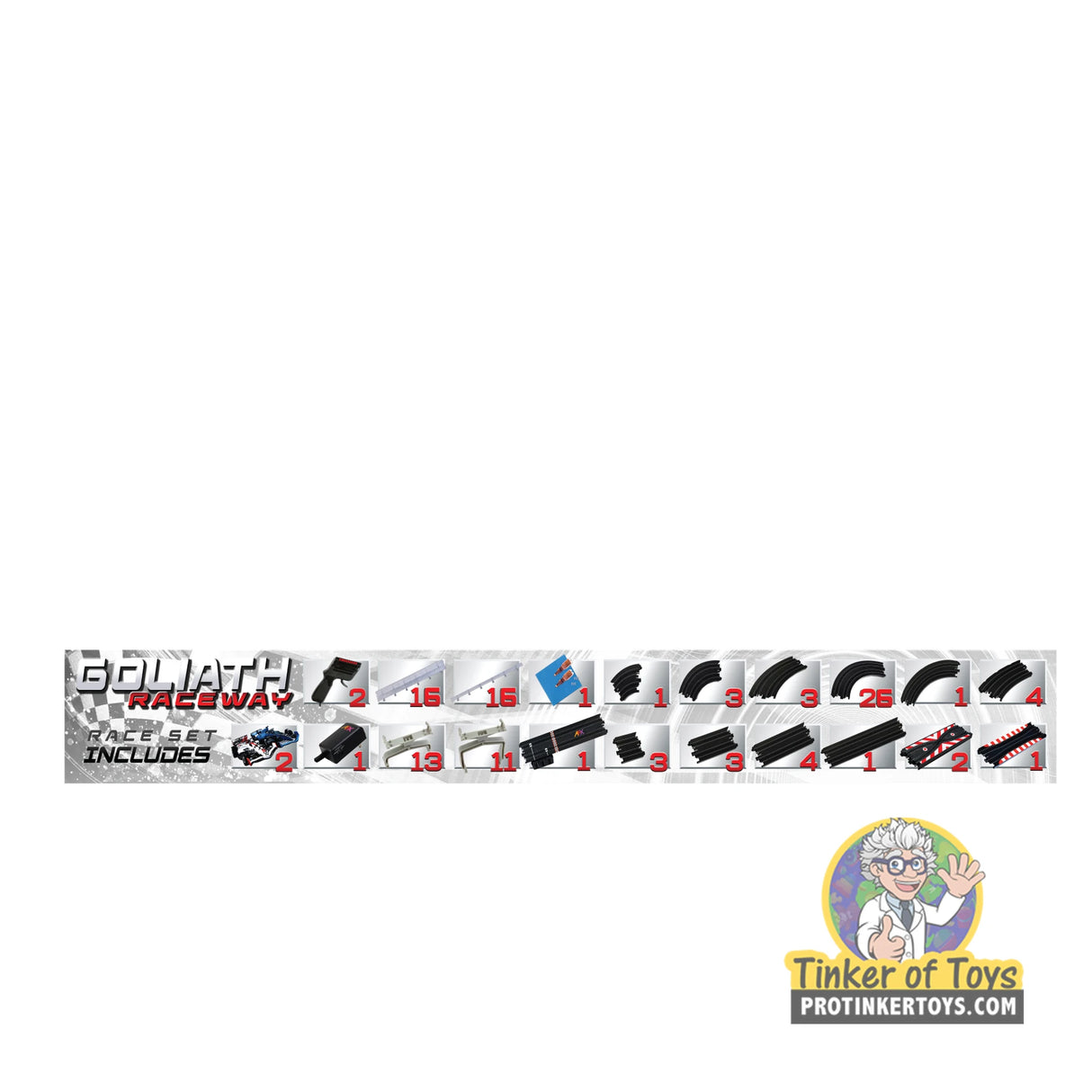 Goliath Raceway 65-Foot Mega G+ HO Slot Car Track Set w/Tri-Power Pack | 21046 | Afx/Racemasters