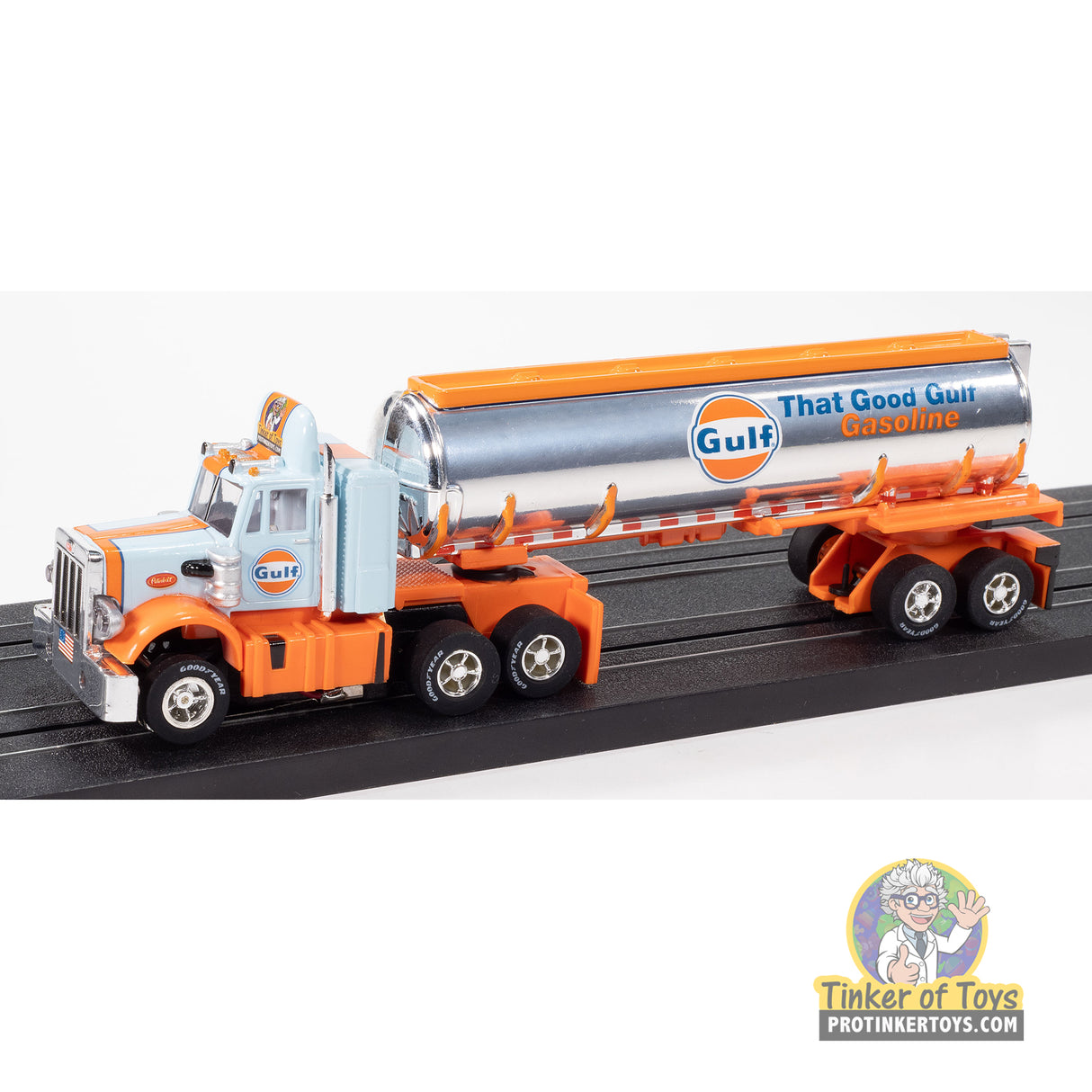 Gulf Semi Peterbilt Model 359 Truck and Gasoline Trailer | CP8245 | Auto World