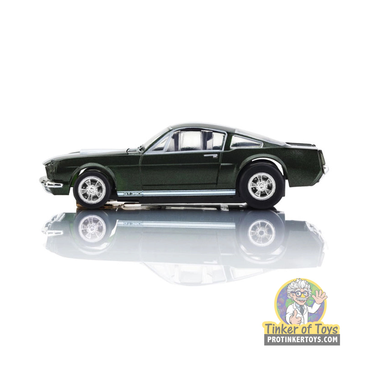 AFX 1966 Shelby Mustang GT350 Ivy Green with White Stripes Mega G+ HO Slot Car