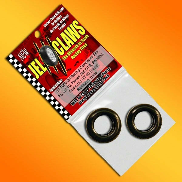 Slot Car Tires for Fly Gt40, Ferrari 365, Gtb, Porsche, Scalextric GT40 Diablo, Renault 5 Jel Claws tires for ST 1050, view 2