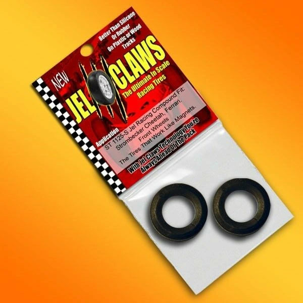 Slot Car Tires for Front Eldon Crash Cars Jel Claws slot car tire set for ST 1125-S, view 2