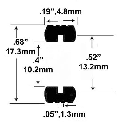 Slot Car Tires for Front Eldon Crash Cars Jel Claws slot car tire set for ST 1125-S, view 3