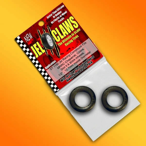 Slot Car Tires for MRRC Chaparral, Cobra, Slot It & BWA Wheels Jel Claws slot car tire set for ST 1190, view 2