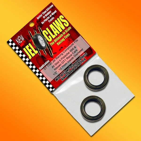 Slot Car Tires for Slot It Porsche 956 and Nissan GT 1 Race Cars Jel Claws slot car tire set for ST 1195, view 2