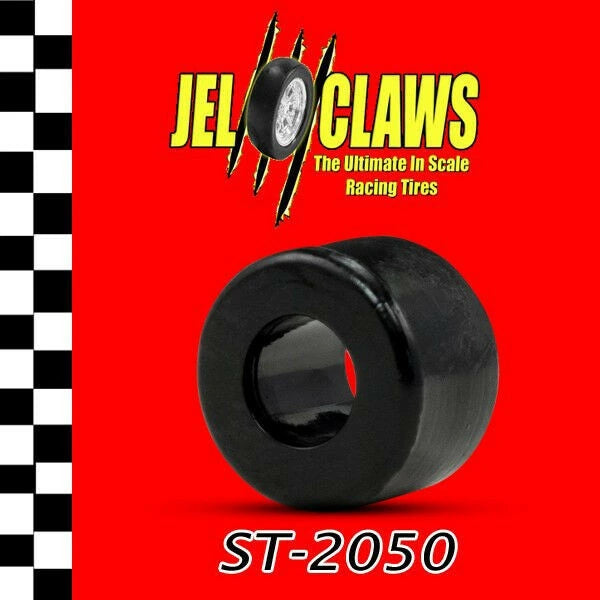 Slot Car Tires for Aurora G Plus Cars, Rear Tires with Smooth Wheels, HO Scale Slick Jel Claws tires for ST 2050, main view