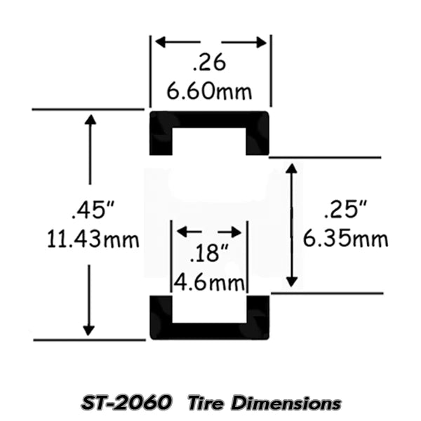 Slot Car Tires for AFX Super G+ - Rears Jel Claws slot car tire set for ST 2060, view 3