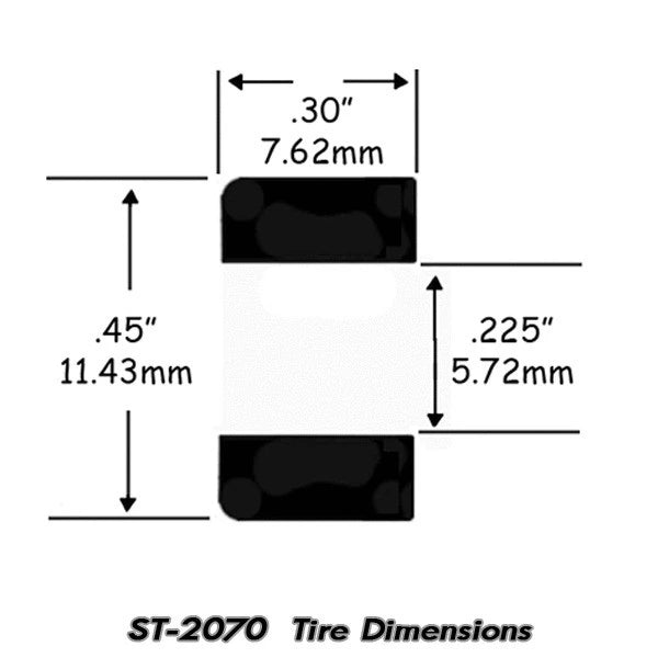 Slot Car Tires for Tyco Magnum 440-X2 - Rears Jel Claws slot car tire set for ST 2070, view 3
