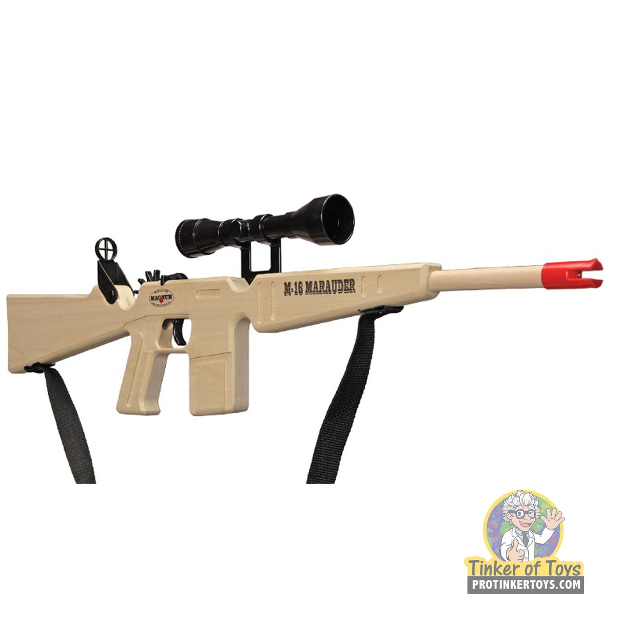 M-16 Marauder Rifle with Scope Sling and Blue Ammo | GL2M16MSS | Magnum Rubber Band Guns