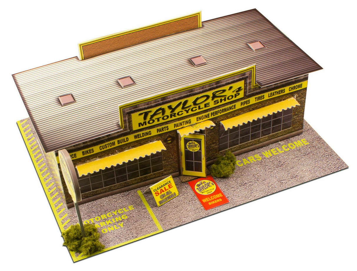 Motorcycle Shop Model Photo Real scale building kit for BK 3201, top view
