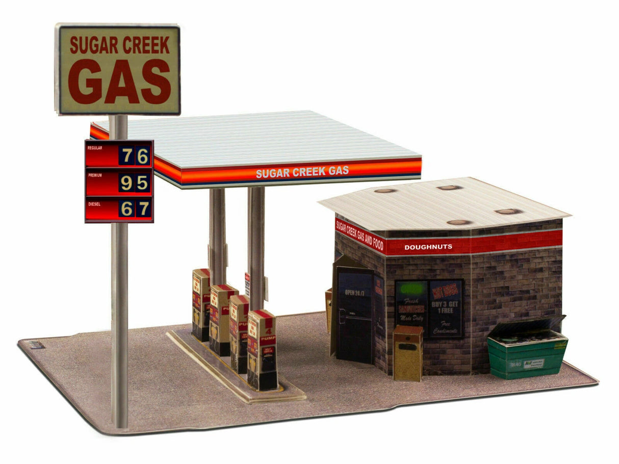 Gas Station Photo Real scale building kit for BK 3208, package view
