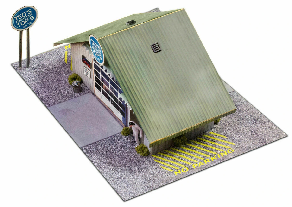 Commercial Steel Garage Photo Real scale building kit for BK 3210, side view
