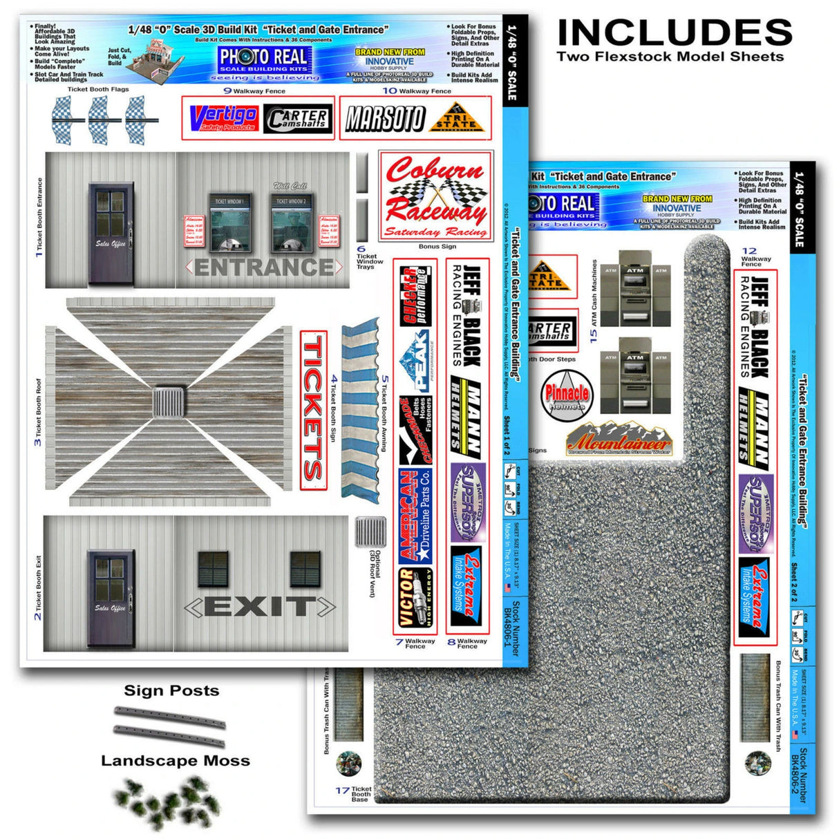 Ticket and Gate Entrance Photo Real scale building kit for BK 4806, detail view
