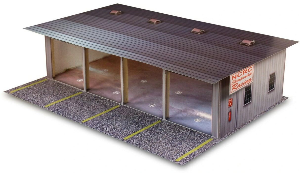 4 Stall Pit Garage Photo Real scale building kit for BK 4811, front view