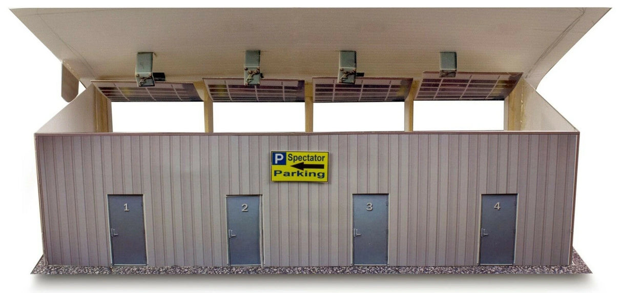 4 Stall Pit Garage Photo Real scale building kit for BK 4811, rear view