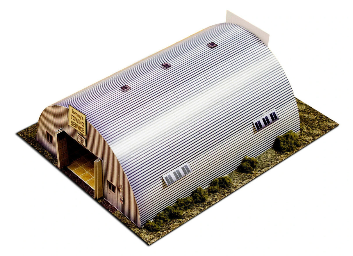 Quonset Hut Photo Real scale building kit for BK 6400, package view