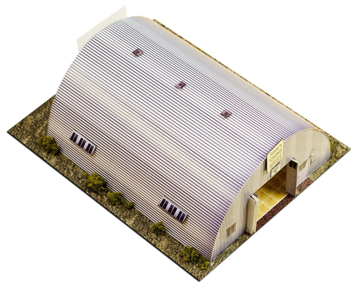 Quonset Hut Photo Real scale building kit for BK 6400, side view