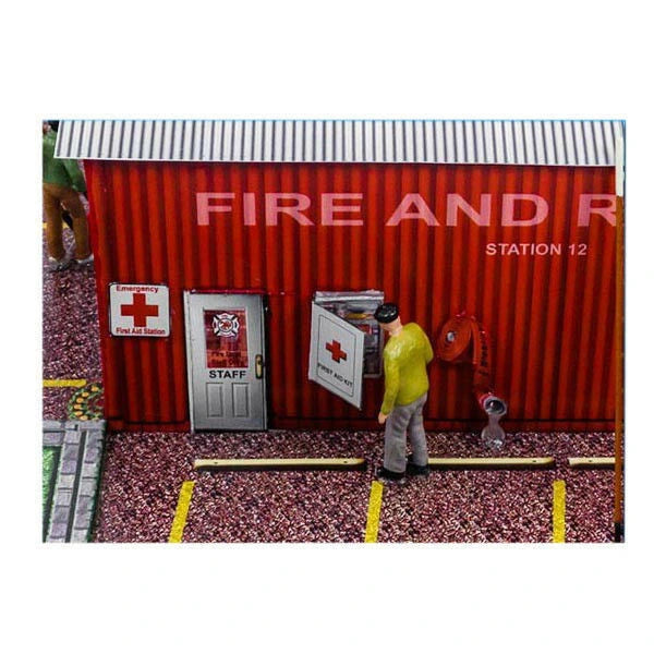 Fire Department Photo Real scale building kit for BK 6414, top view