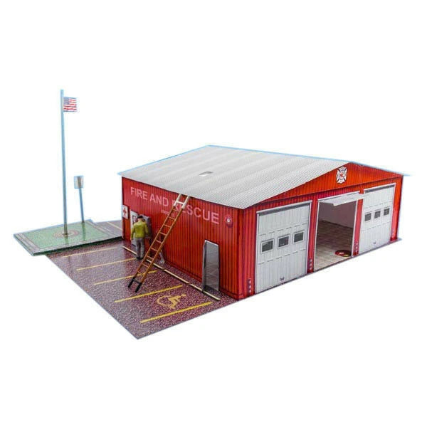 Fire Department Photo Real scale building kit for BK 6414, side view
