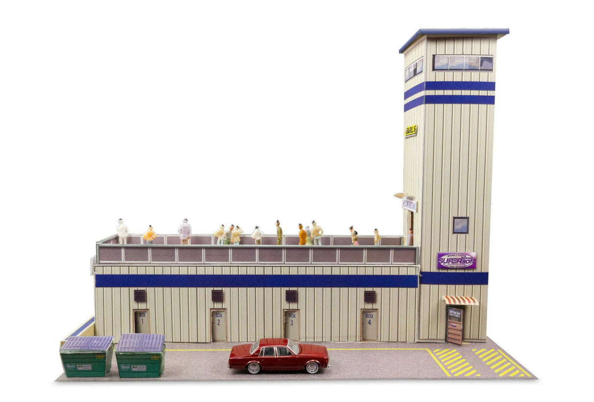 Press & Media Tower Photo Real scale building kit for BK 6424, front view