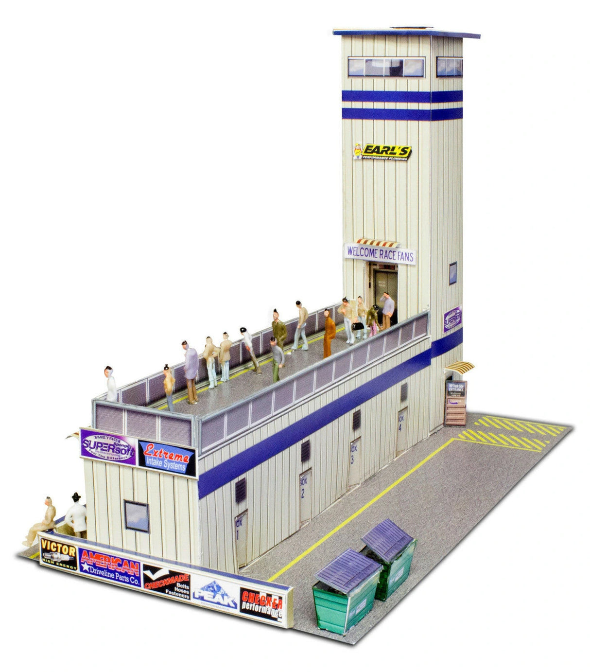 Press & Media Tower Photo Real scale building kit for BK 6424, side view