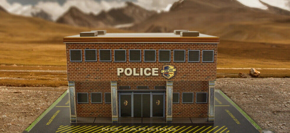 Police Station Photo Real scale building kit for BK 6433, top view