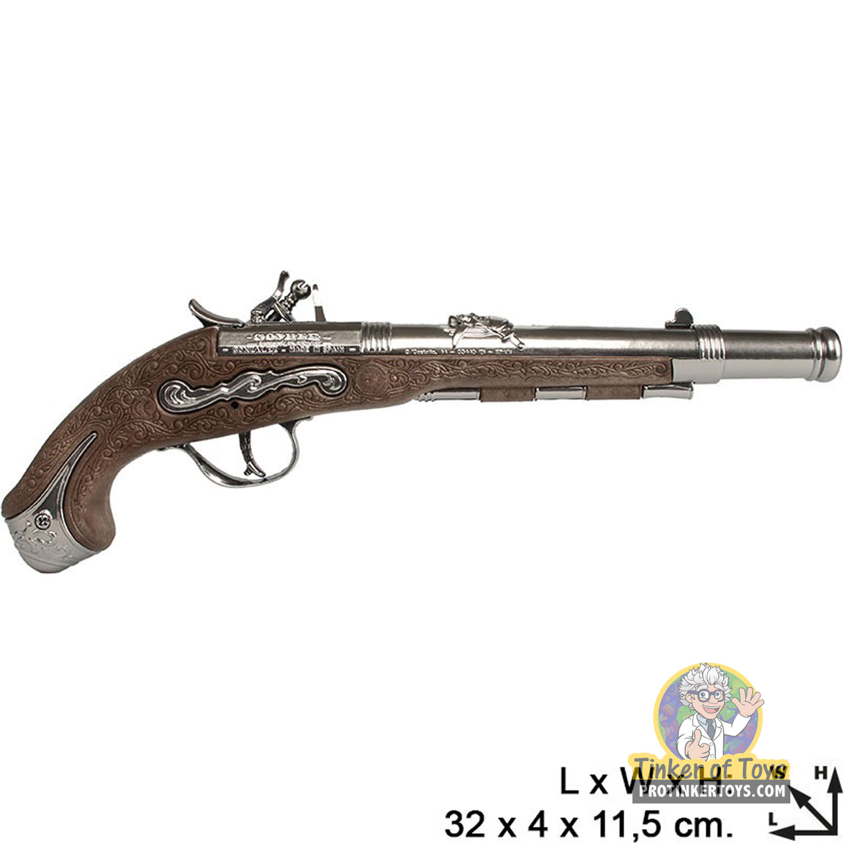 Pirate’s Island Replica Flintlock Pistol Die Cast Metal | 94/0 | Gonher