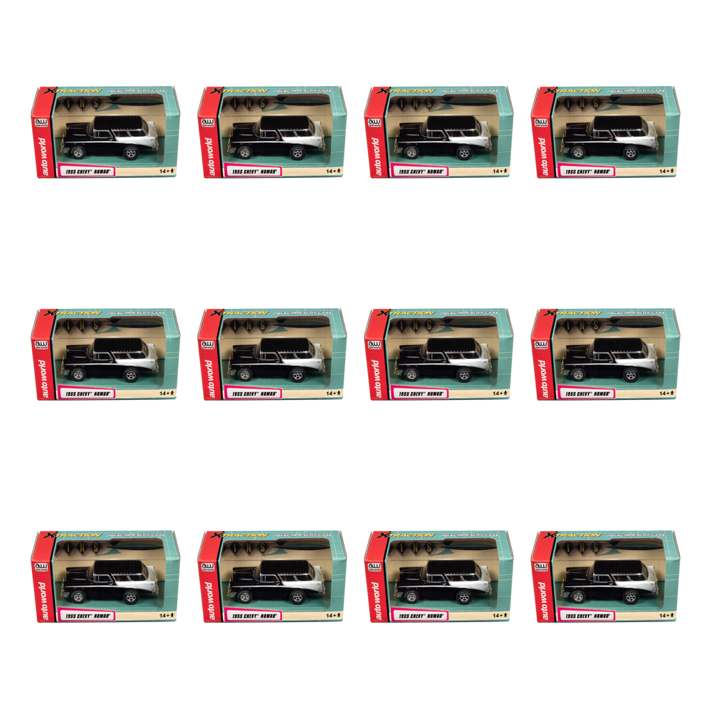 Wow, Big Deal: 1955 Chevy Nomad HO Slot Car 12-Car Bundle — Auto World bundle collage
