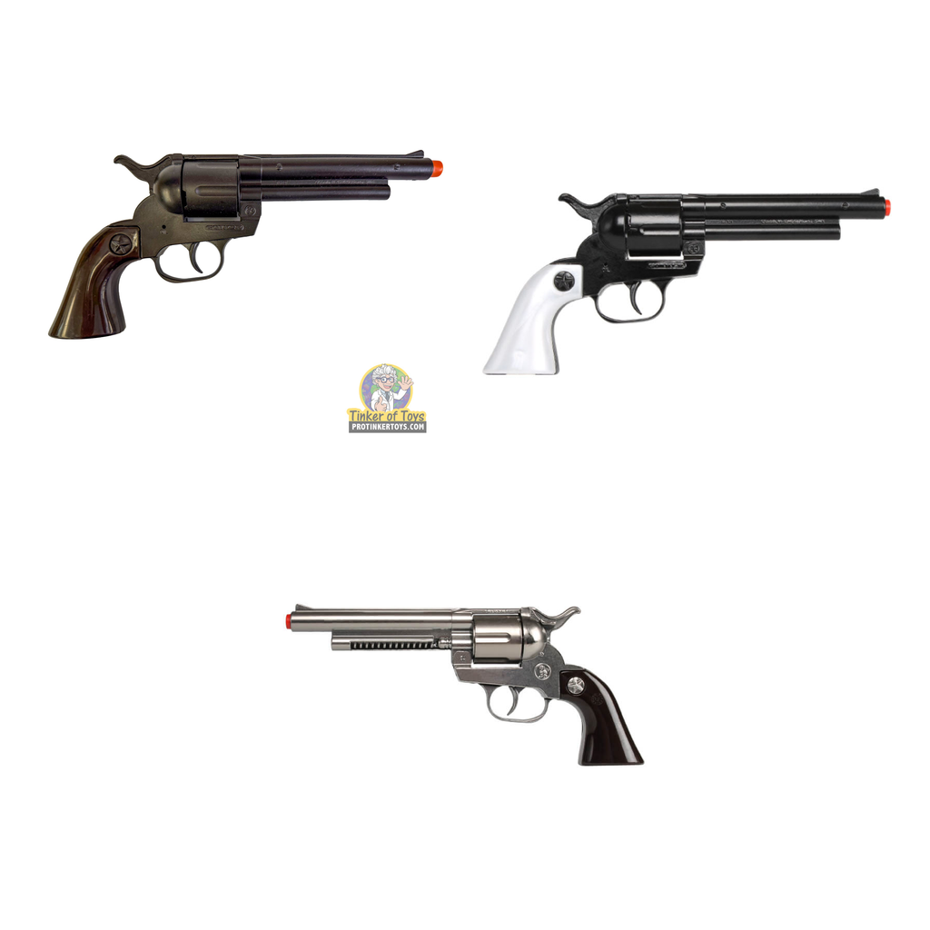 Gonher Cowboy Revolver "Colt Peacemaker" 12 Shot Cap Gun 3-Item Bundle bundle collage