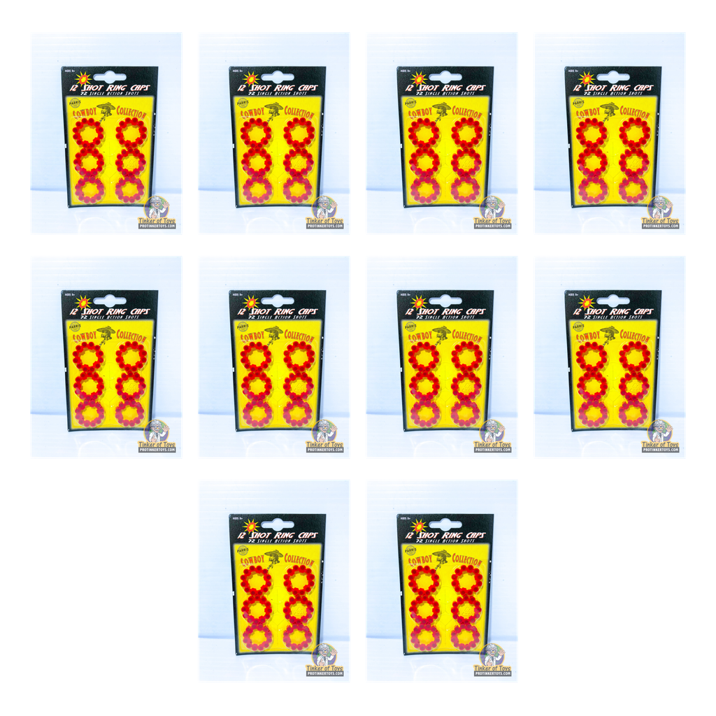 12 Shot Ring Caps 10-Pack — 720 Shots | 914 | Parris Toys bundle collage