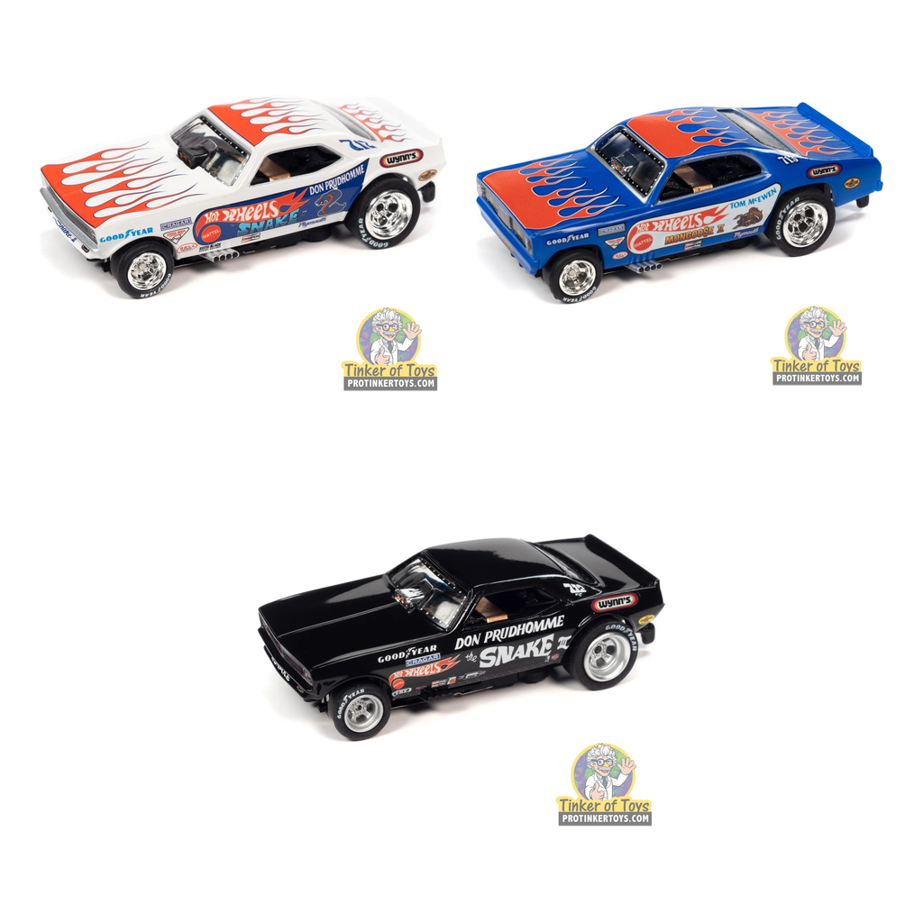 Super Duper Sale: 1972 Plymouth Funny Car HO 3-Car Bundle — Auto World bundle collage