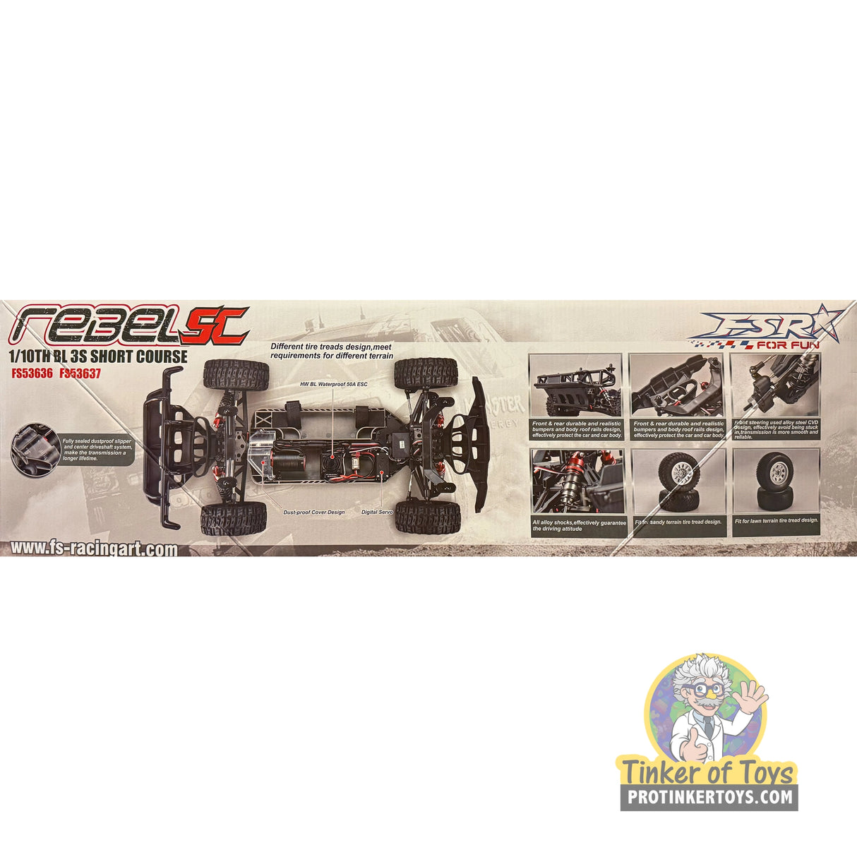 Rebel SC 1/10 Scale 3S Brushless Short Course Truck (Orange) | FSR25156 | FS Racing