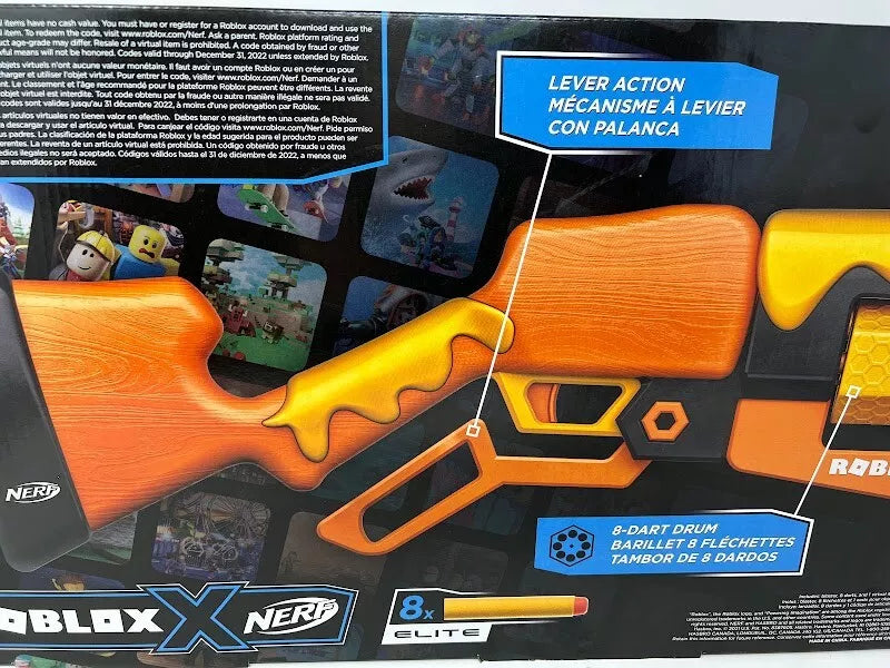 Nerf Roblox Adopt Me Bees Lever Action Dart Blaster 8 Darts | PN00060651 | Nerf