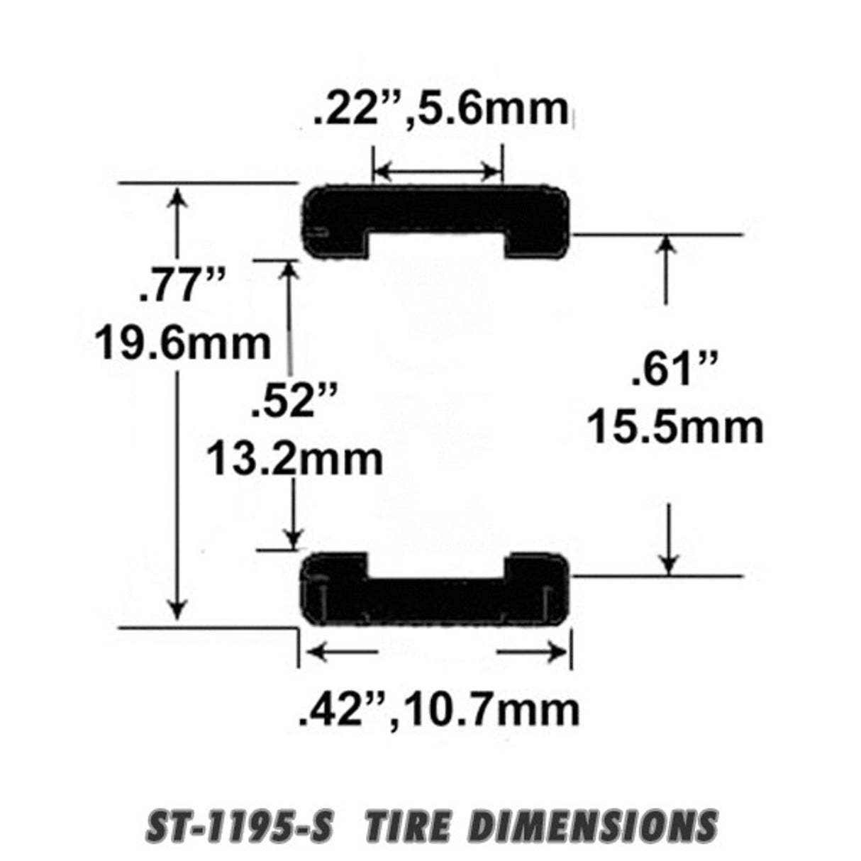 Scale Slot Car Tire for Scalextric Hornby TVR Early Cars 1/32 | ST 1195-S | Jel Claw
