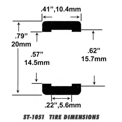 Scale Slot Car Tire for Fly C5 Corvette 1/32 | ST 1051 | Jel Claw
