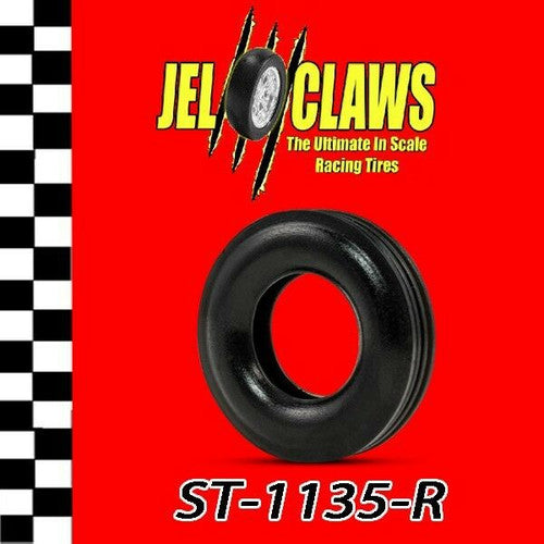 Scale Slot Car Tire For Early Revell, Marx 2-Piece Wheel, Ferrari, GTO & others with Aluminum Chassis 1/32 | ST 1135-W | Jel Claw