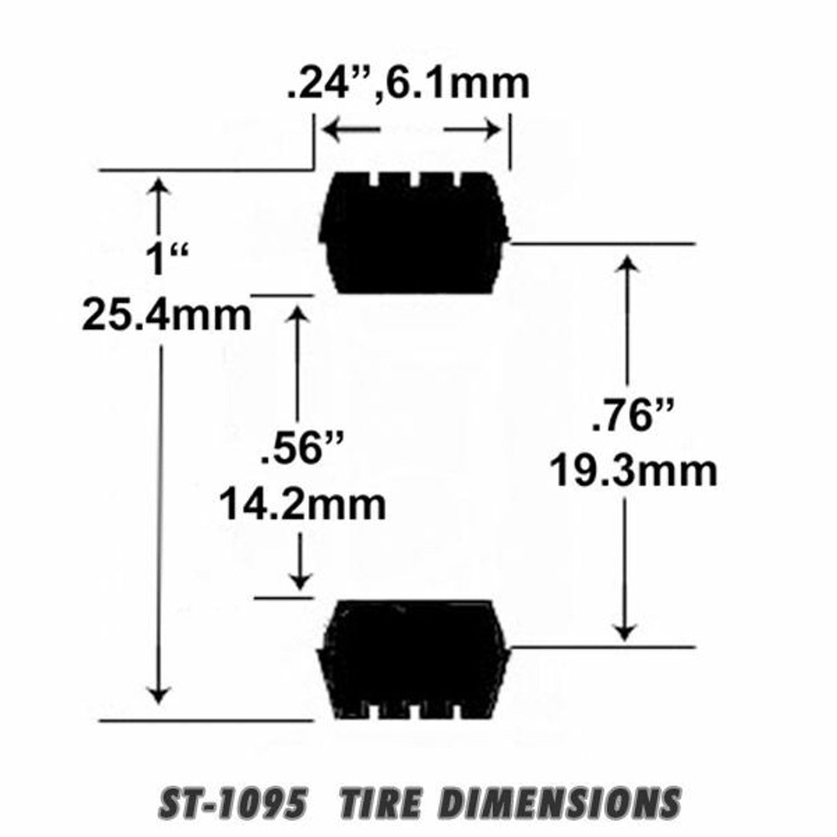 Scale Jel Claws Tire for Marx Open Wheel Racing Cars 1/32 | ST 1095 | Jel Claw